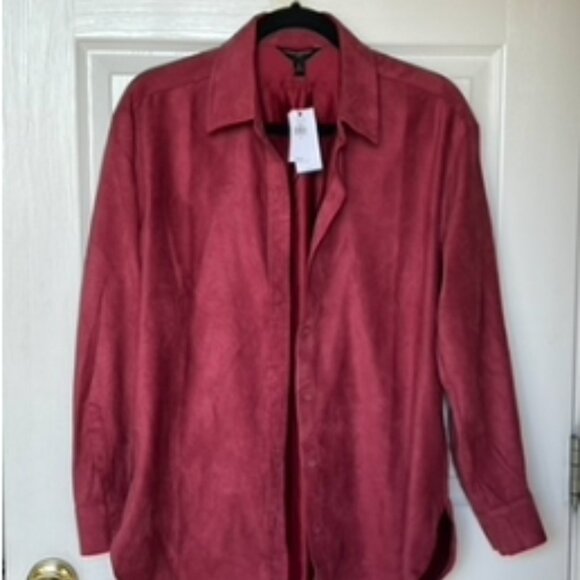 Banana Republic Vegan Suede Ruby Rose Oversized Button-Up - Picture 2 of 9